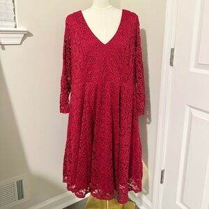 Torrid Red Lace Skater Dress